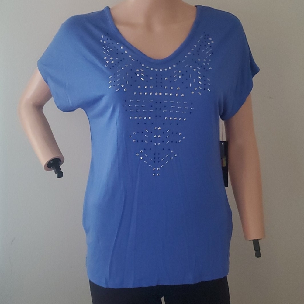 Apt 9 blue Embellished shirt